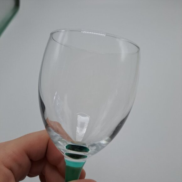 Luminarc Green Stem Glass Goblet Elegant Clear Glassware France - Picture 6 of 9